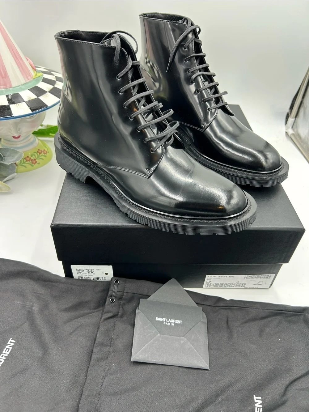 Men's Saint Laurent combat boots size 42 made in Italy NWT